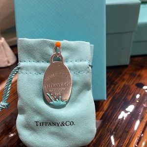 AuthenticTiffany&Co.1837S.S.925wBlueEnamalSplashLgOval       TagCharmPendant